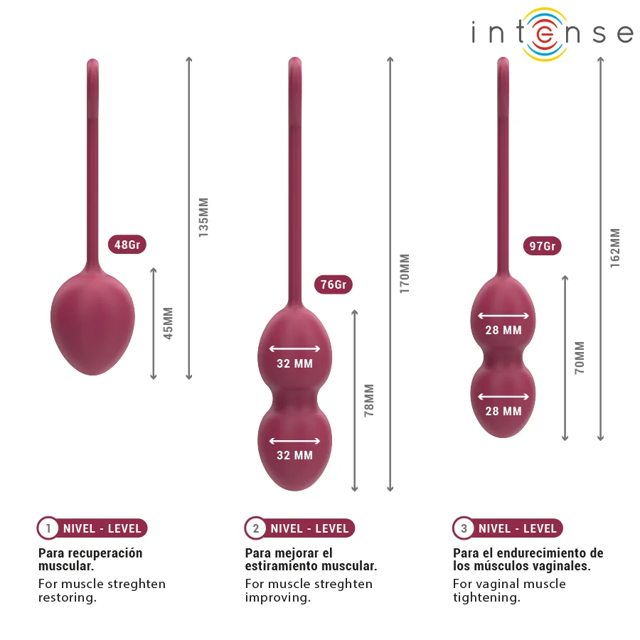 Intense Charli kit palline kegel Bordeaux 3 pezzi