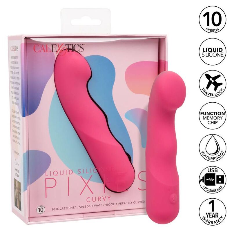 CalExotics Pixies Curvy vibratore rosa ricaricabile