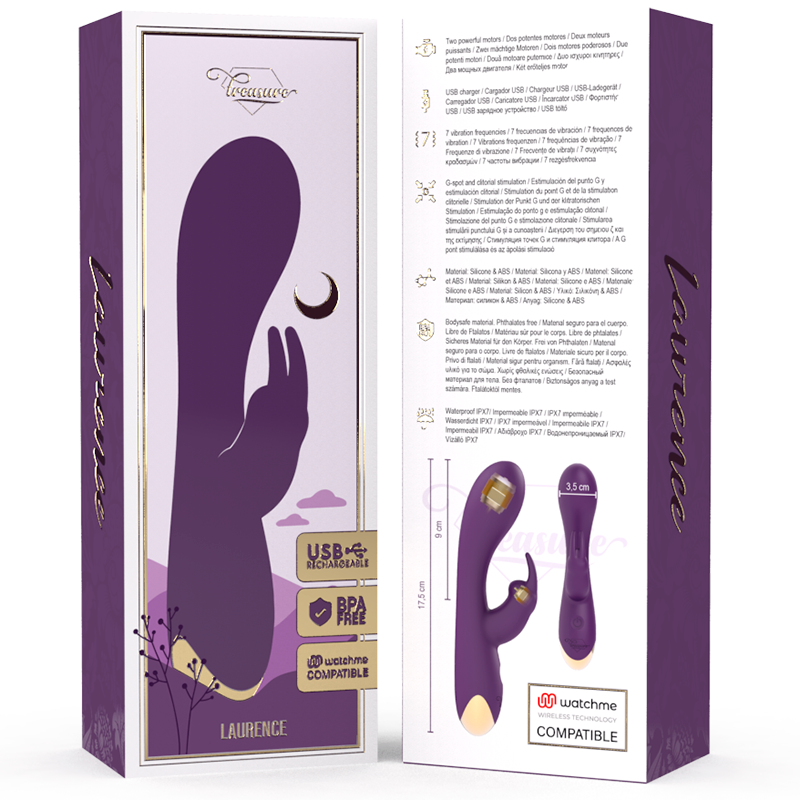 Treasure Laurence vibratore 2 motori impermeabile