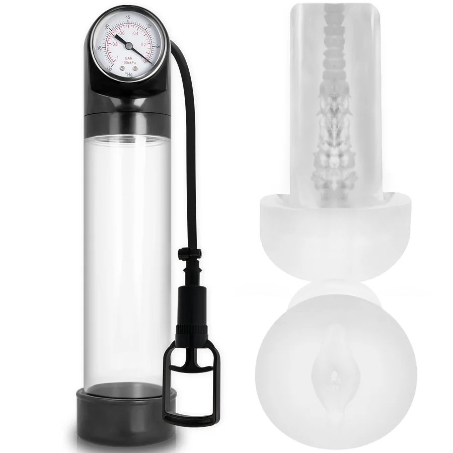 Pump Addicted RX9 Trasparente pompa pene 30 cm impermeabile