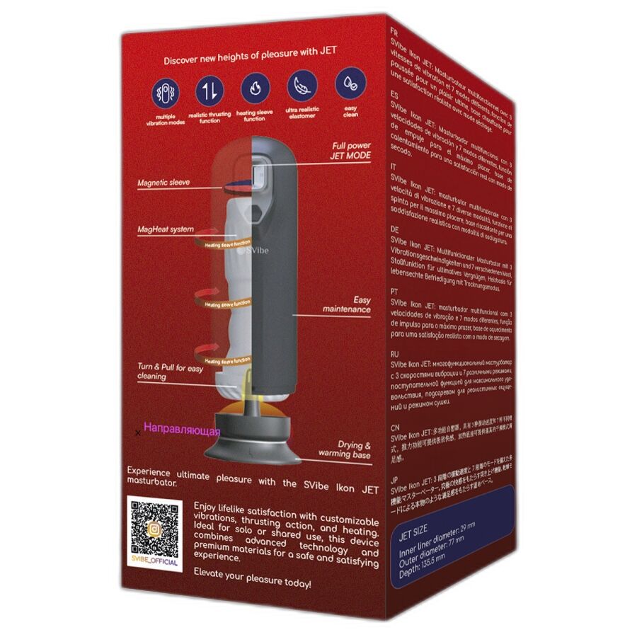 Snail Vibe Ikon JET masturbatore riscaldato con spinta
