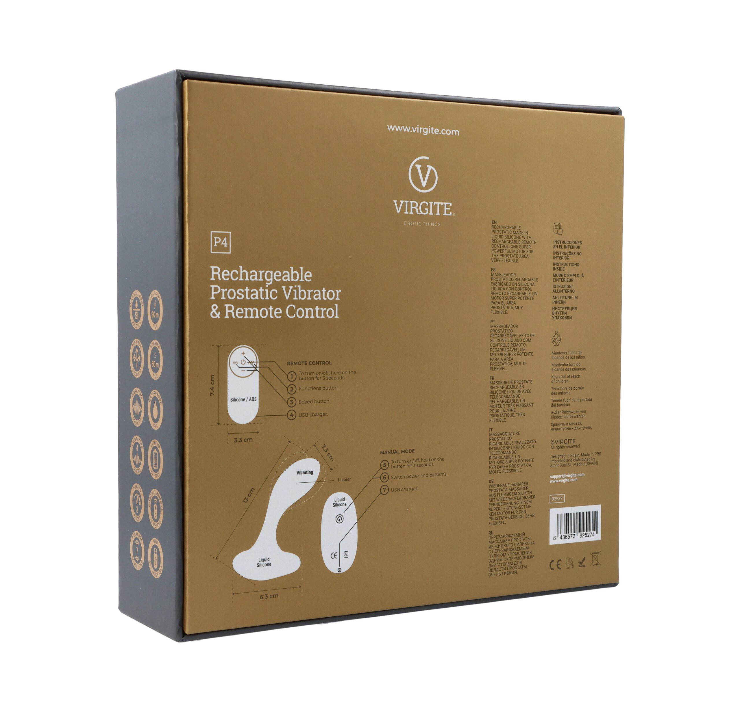 Love Hit by Virgite P4 stimolatore prostatico con telecomando