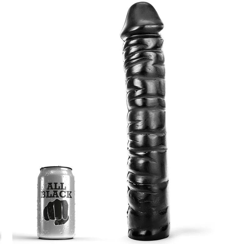All Black Dong scanalato 38 cm dildo 9 cm diametro