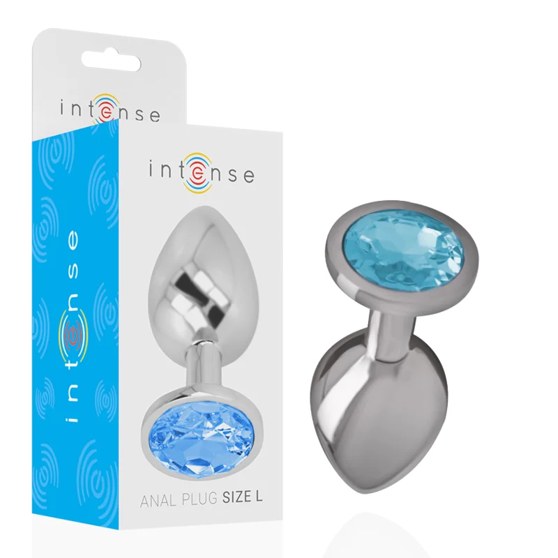 Intense Plug Gioiello Blu L plug anale metallo 9x4 cm