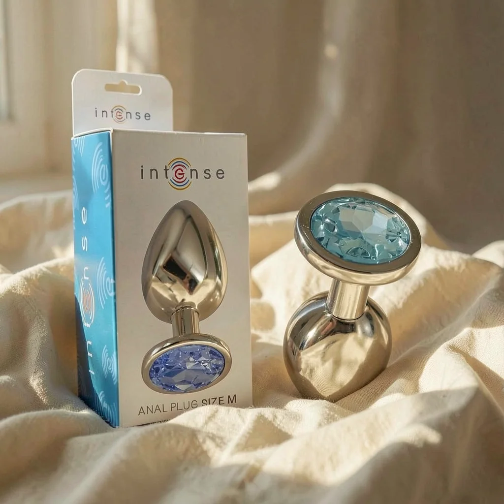 Intense Gioiello Blu plug anale M in metallo