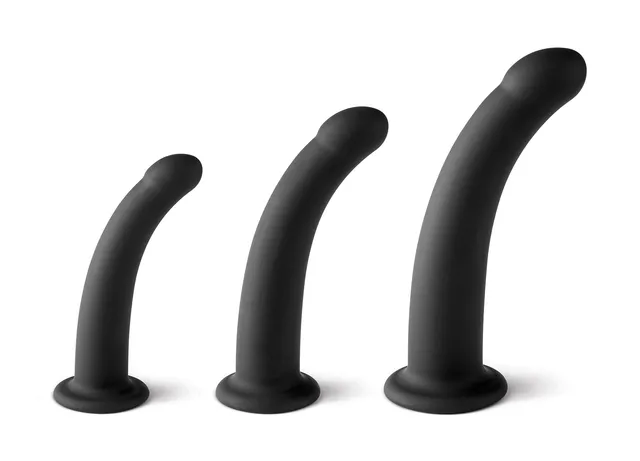 Love Hit imbracatura strap-on nera con 3 dildo S M L