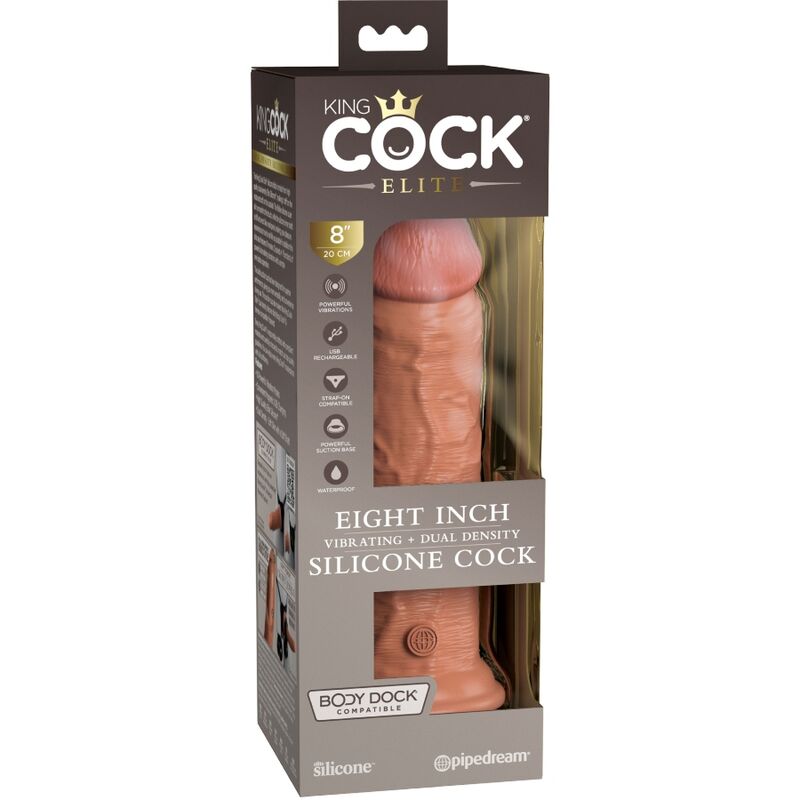Pipedream King Cock Elite dildo vibrante 20,3 cm caramel