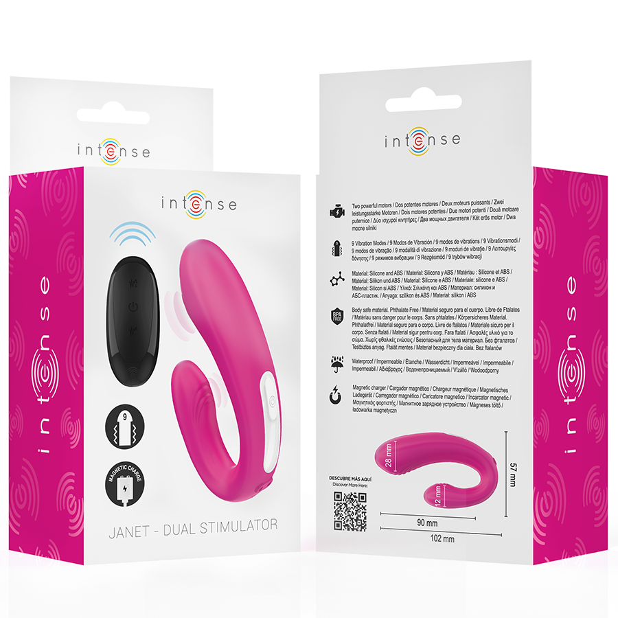 Intense Janet doppio vibratore coppia rosa 10,2 cm