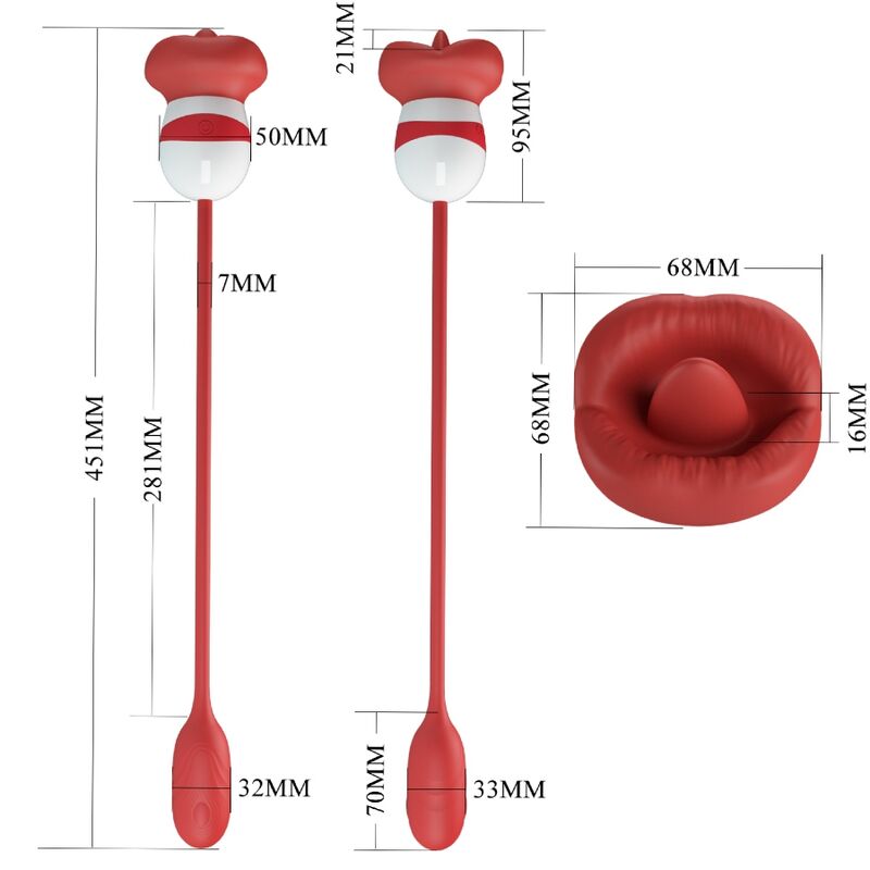 Pretty Love Aliyah stimolatore clitorideo rosso in silicone