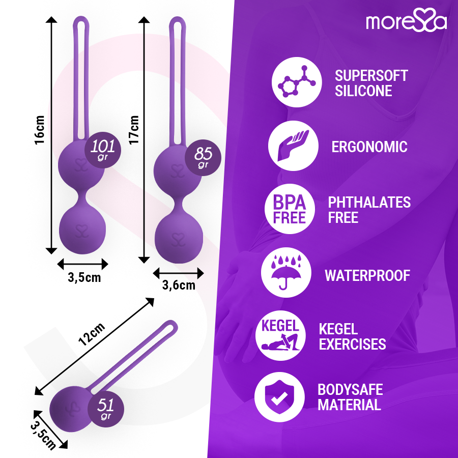 Moressa Osian Set Lilla palline kegel 3 pesi progressivi