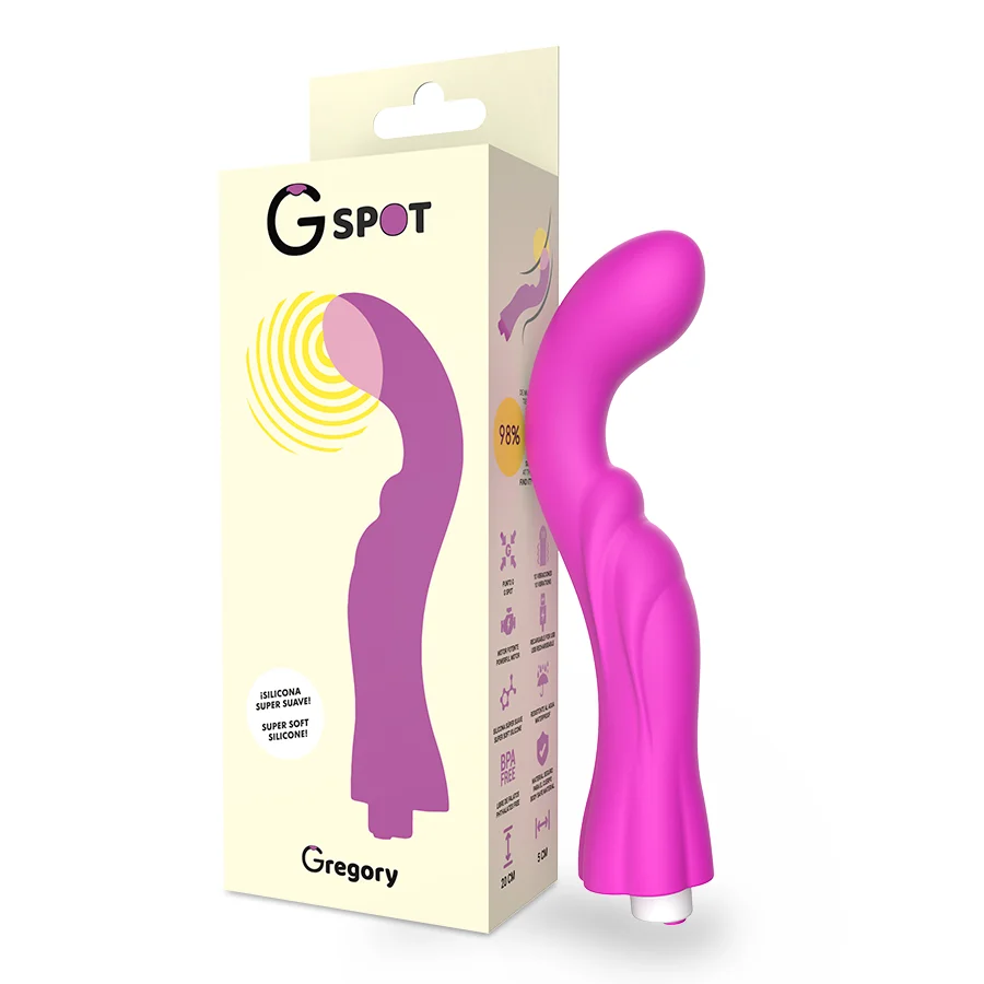 Frutille Gregory G-Spot vibratore viola silenzioso