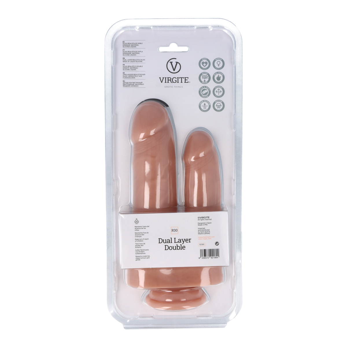 Virgite R30 dildo doppia estremità 22cm/17,5cm dual layer