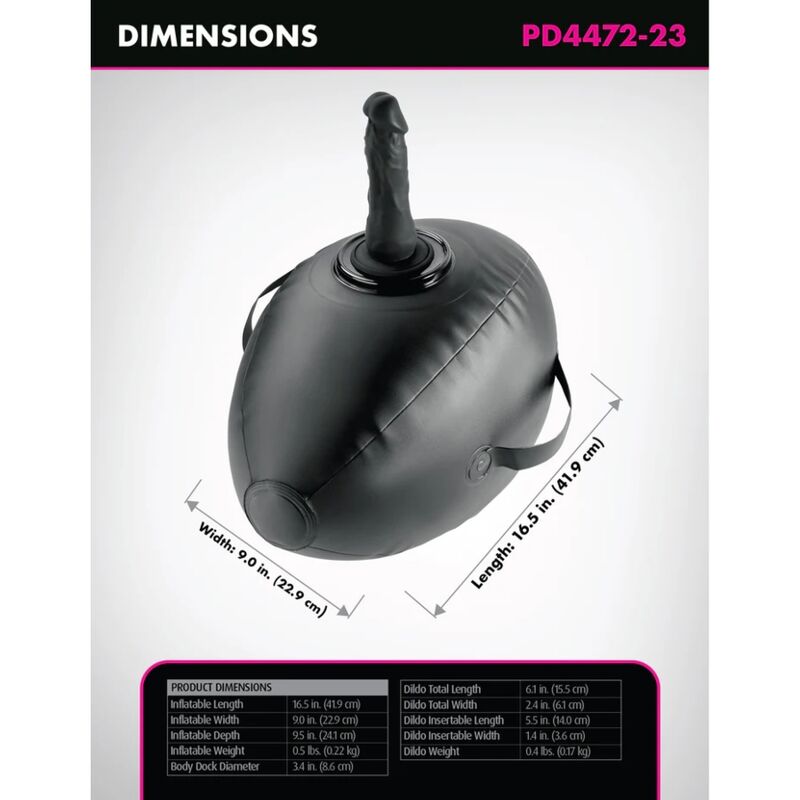 Fetish Fantasy Body Dock Mini sedia gonfiabile nera
