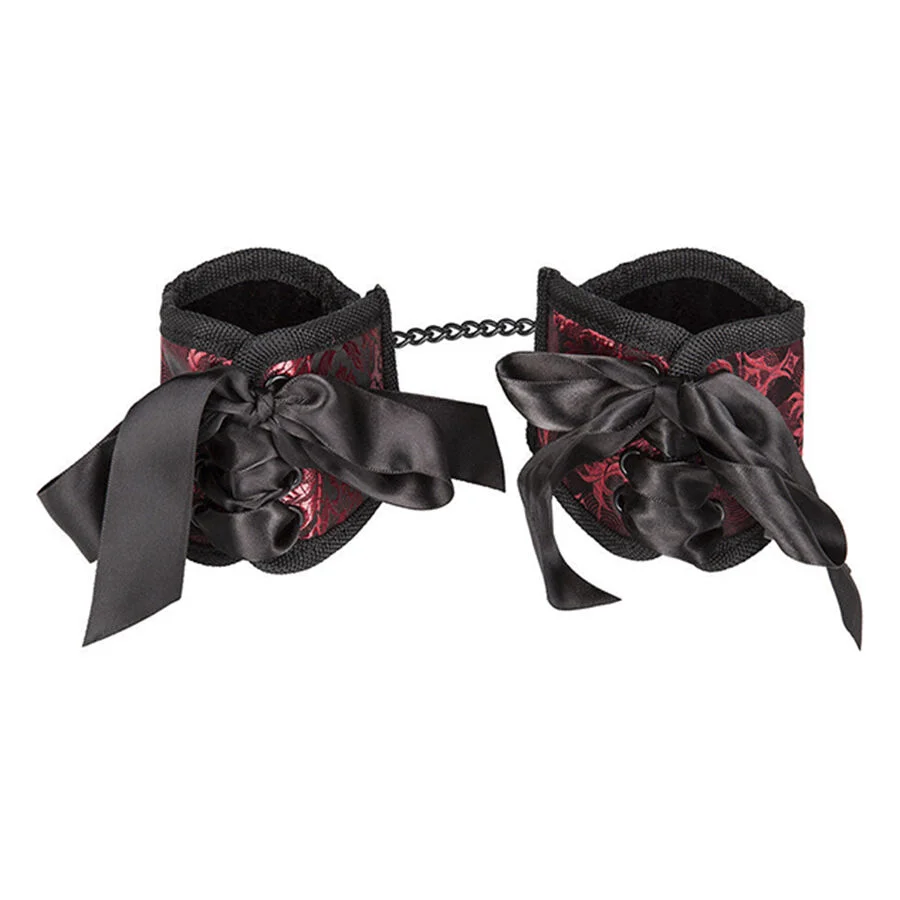 CalExotics Scandal Corset Cuffs polsini bondage rosso nero