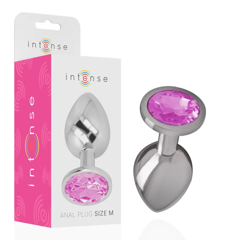 Intense Plug Gioiello Rosa plug anale in metallo M 8 cm