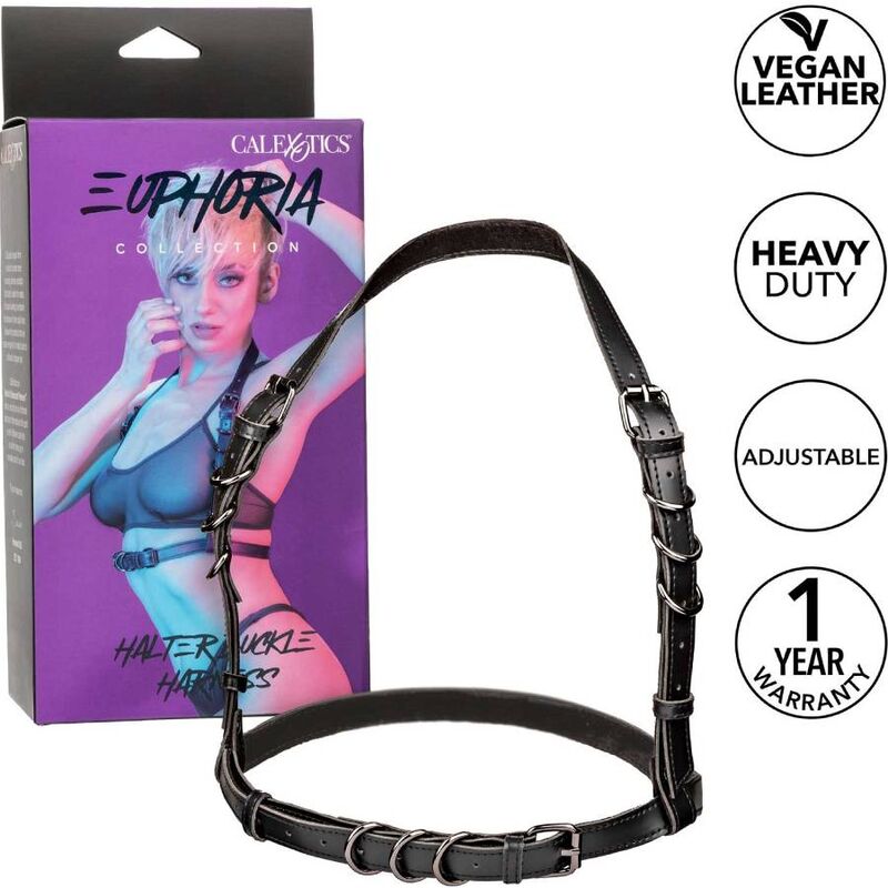 CalExotics Euphoria Halter Harness imbracatura nera regolabile
