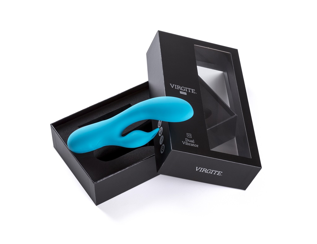 Love Hit by Virgite V2 vibratore clitoride blu silicone ricaricabile