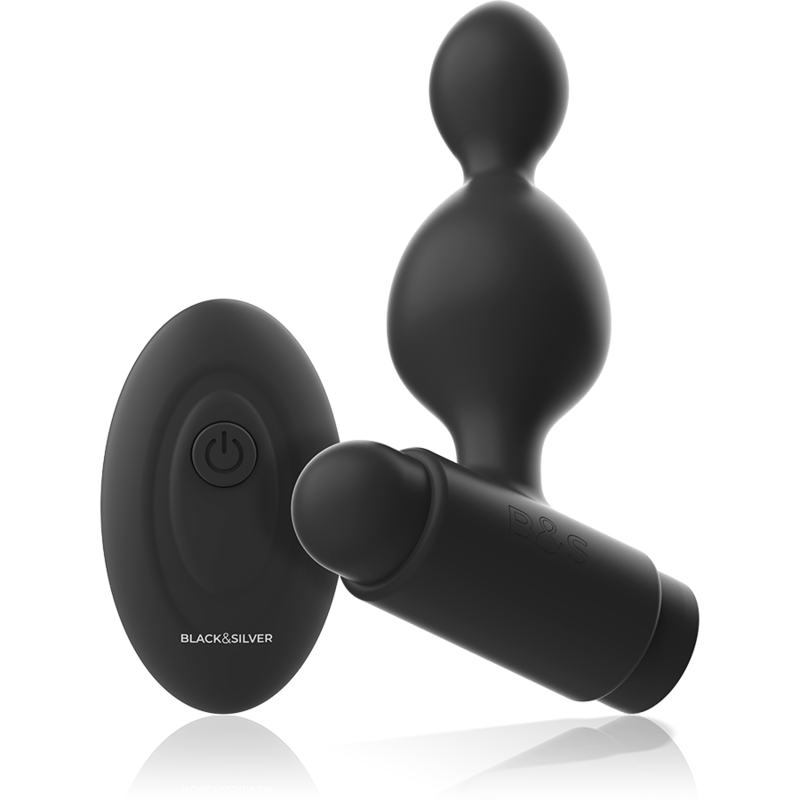 Black&Silver Tucker plug vibrante con telecomando 8 cm