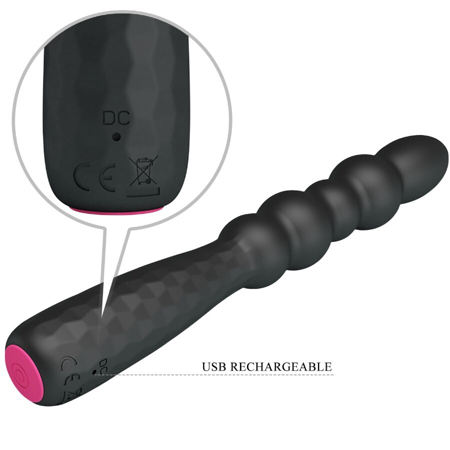 MR Play plug anale flessibile vibrante nero 12 funzioni