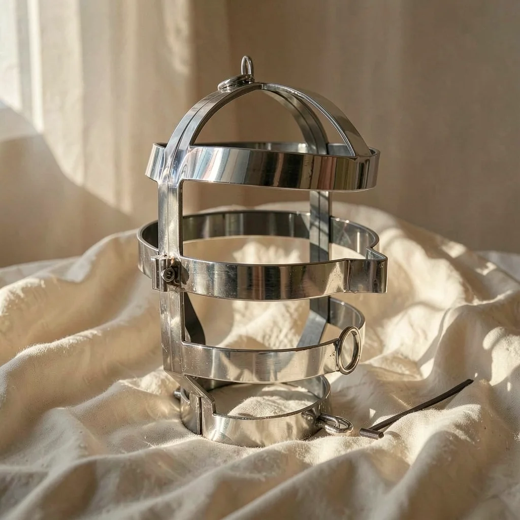 Metal Hard maschera con collare in acciaio BDSM
