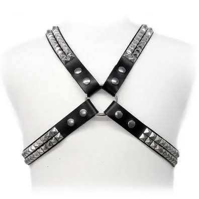 Leather Body imbracatura pelle S-XL borchie piramidali