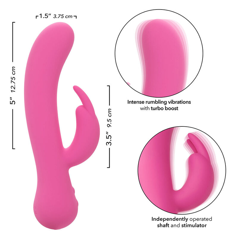 CalExotics First Time Rabbit vibratore rosa silicone 21 cm