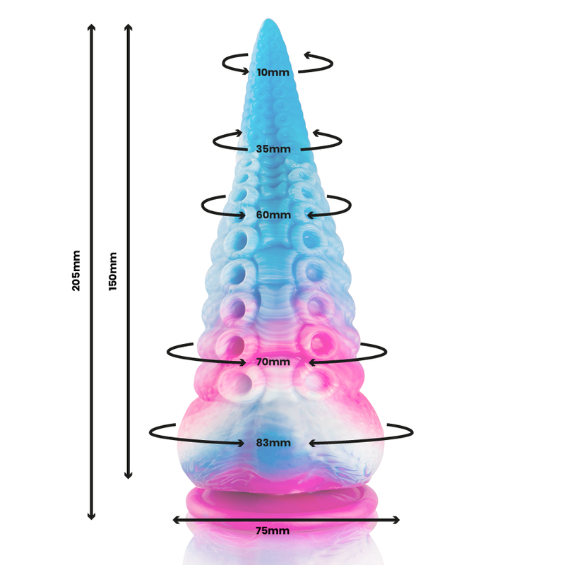 Epic Cybersilicock Phorcys dildo tentacolo 205 mm blu