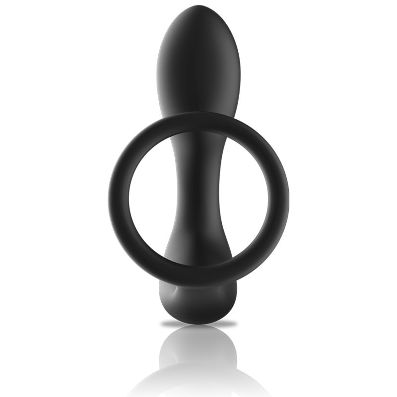 Black&Silver Anal Massage Ring anello vibrante silicone telecomando