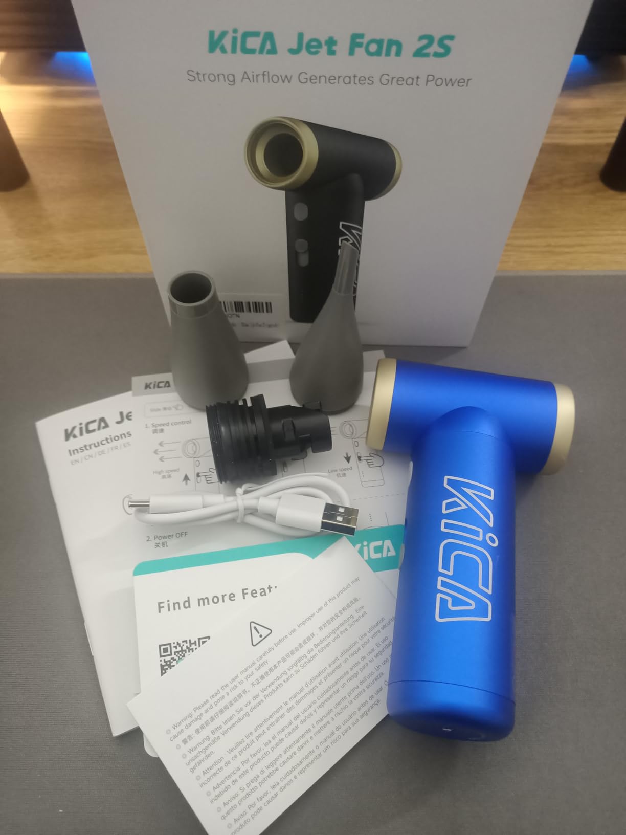 Kica JetFan 2S soffiatore elettrico Blu Standard Set 3 ugelli