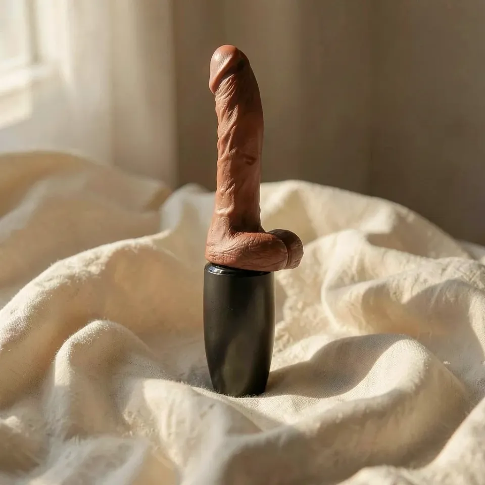 King Cock Tripla Minaccia Plus Vibratore Marrone Riscaldante