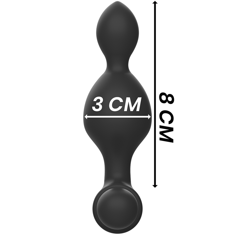 Black&Silver Tucker plug vibrante con telecomando 8 cm