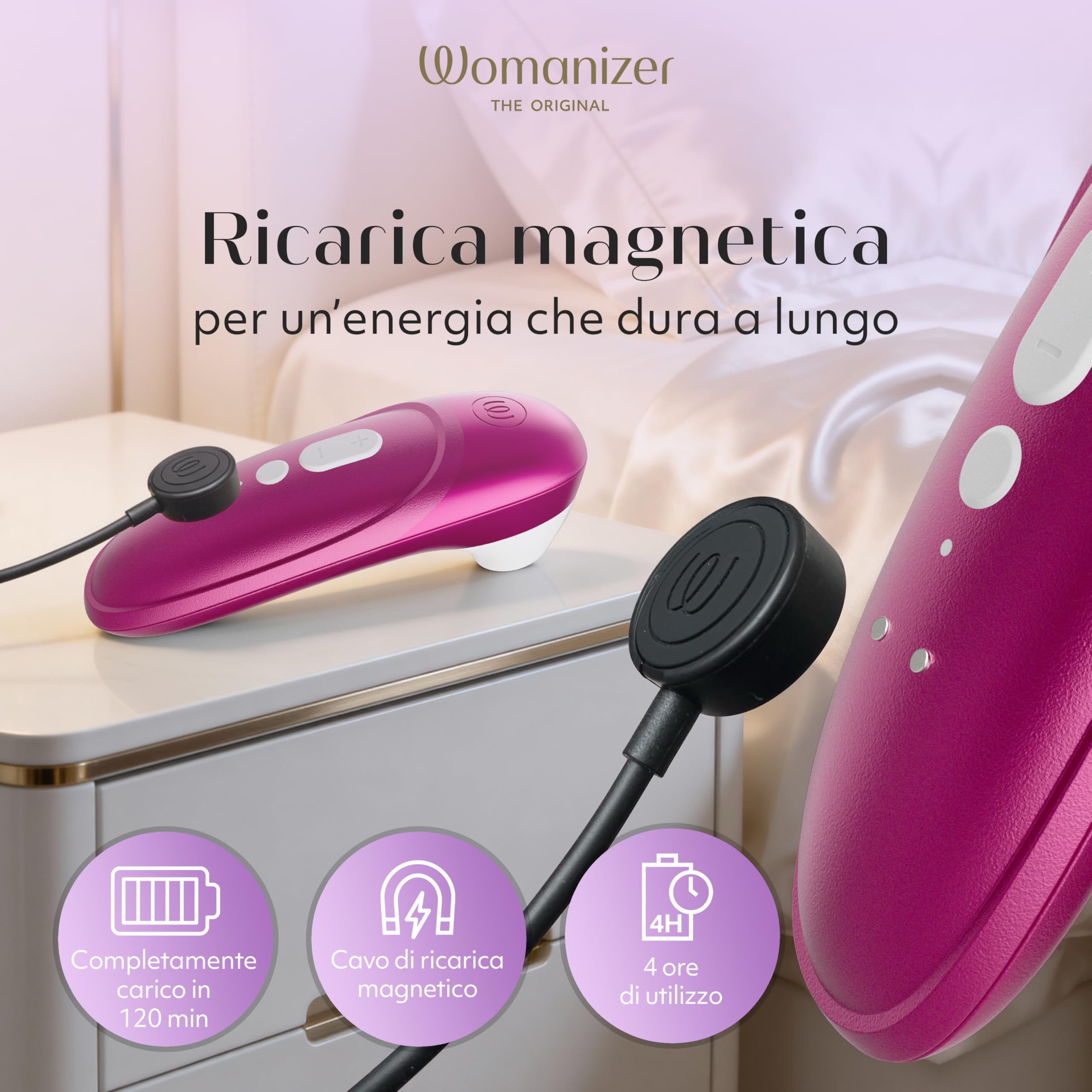 Womanizer Pro stimolatore clitorideo rosa 11 intensità