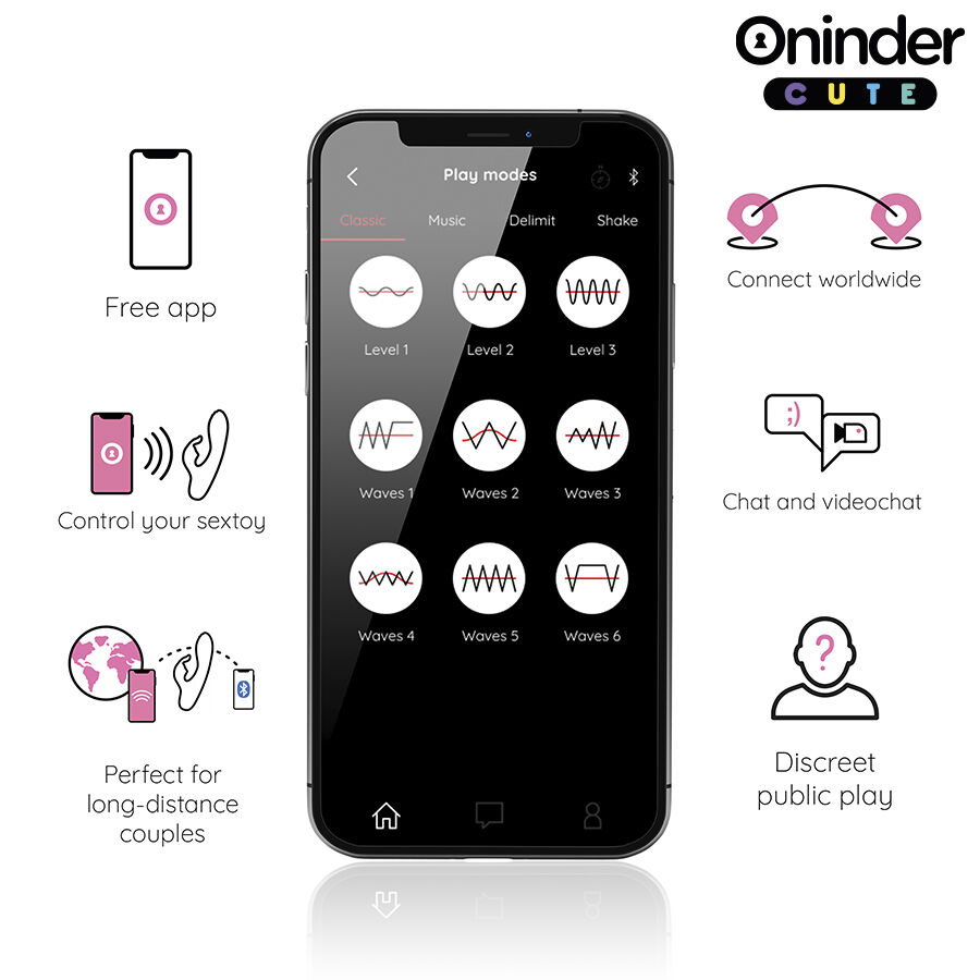 Frutille ONINDER Love Bunny rabbit vibratore con app silicone