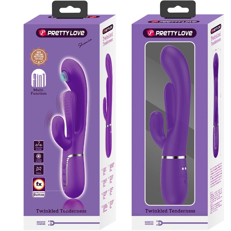 Pretty Love Shania vibratore rabbit linguetta silicone