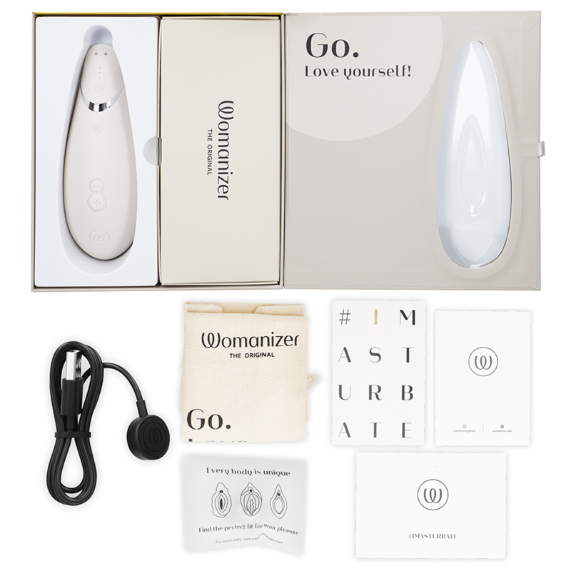 Womanizer Premium 2 stimolatore clitorideo grigio caldo 14 livelli