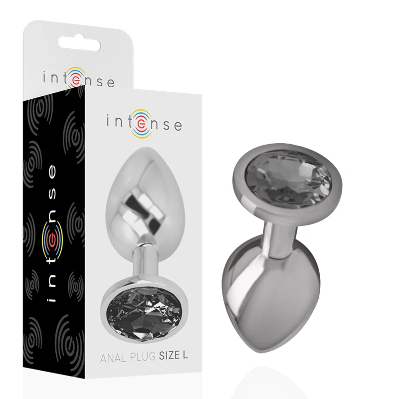 Intense Gioiello Nero L plug anale metallo 9x4 cm