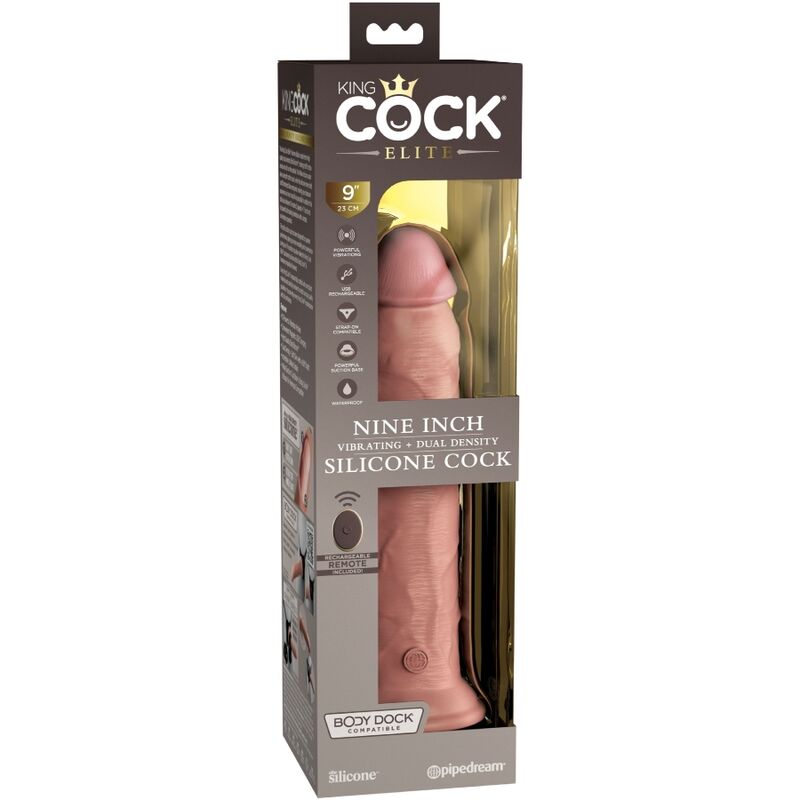 Pipedream King Cock Elite dildo vibrante 23 cm naturale