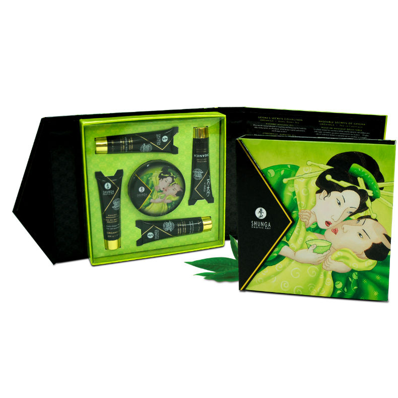 Shunga Geisha Segreto kit massaggio tè verde 5 pezzi