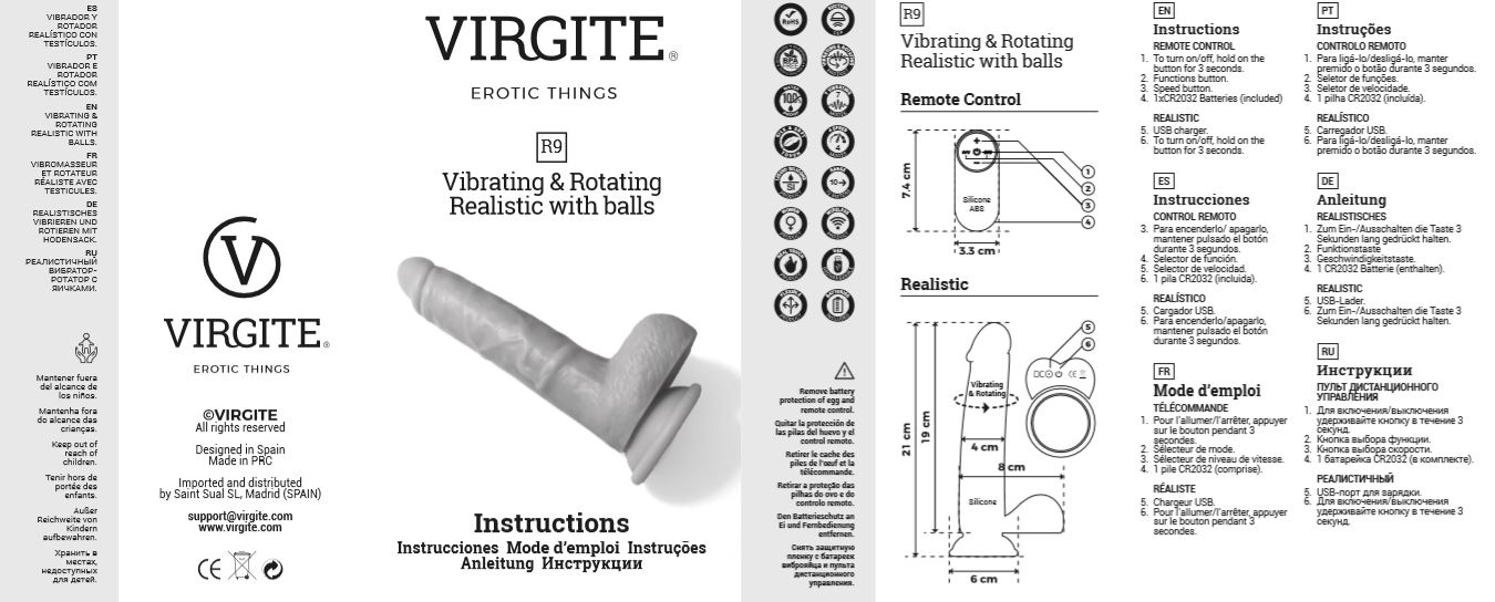 Love Hit R9 vibratore realistico 19 cm con telecomando