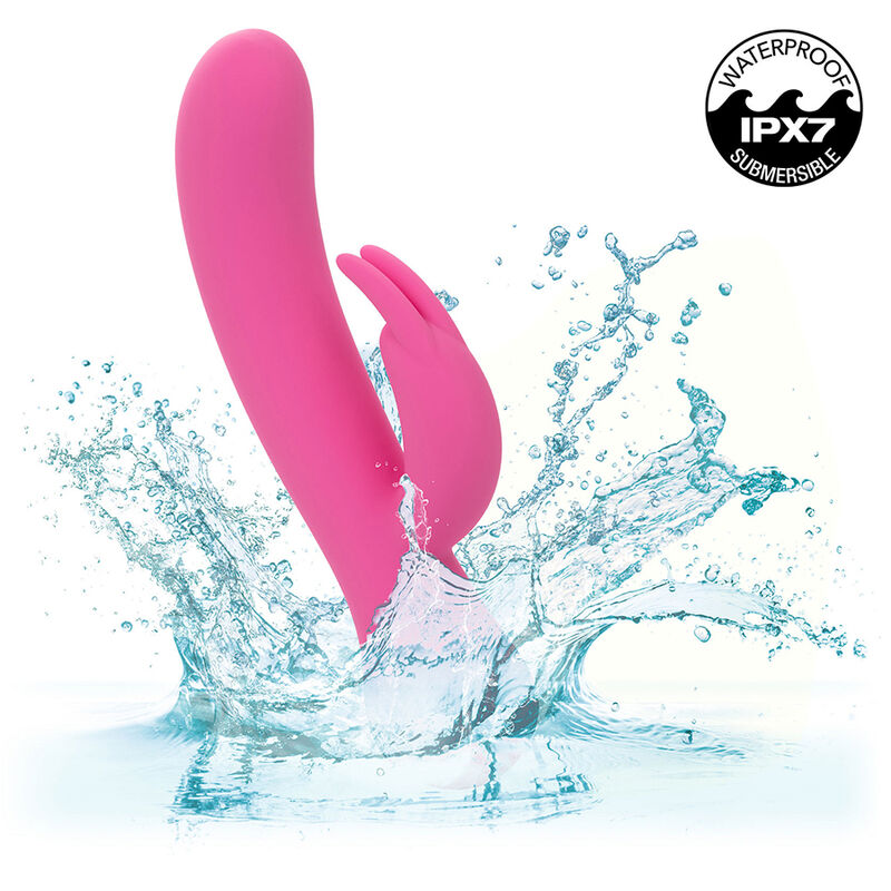 CalExotics First Time Rabbit vibratore rosa silicone 21 cm