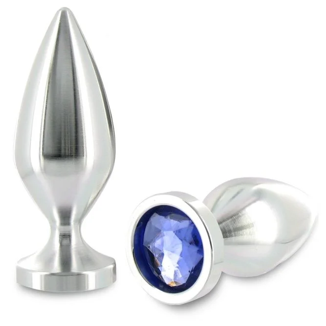 Metal Hard plug anale alluminio con cristallo 10 cm