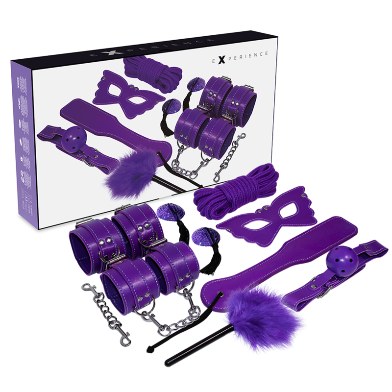Experience Kit BDSM Viola set bondage 8 pezzi