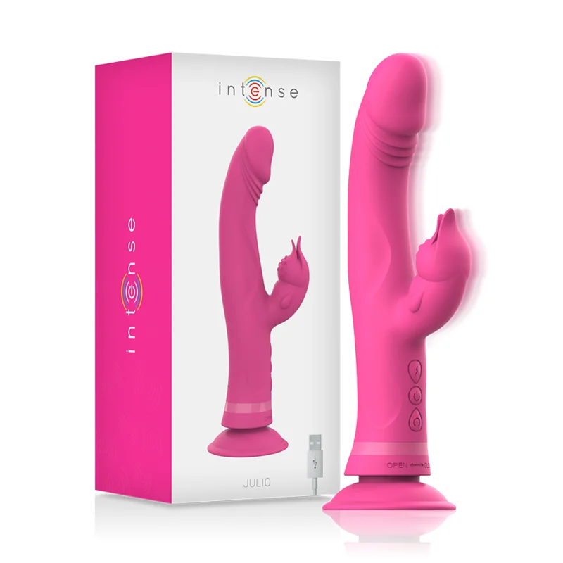 Intense Julio vibratore rabbit rosa con ventosa