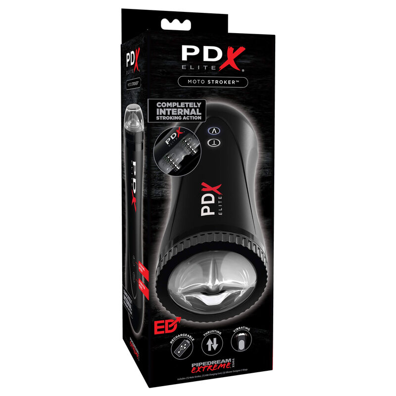 PDX Elite Moto Stroker masturbatore vibrante spinta