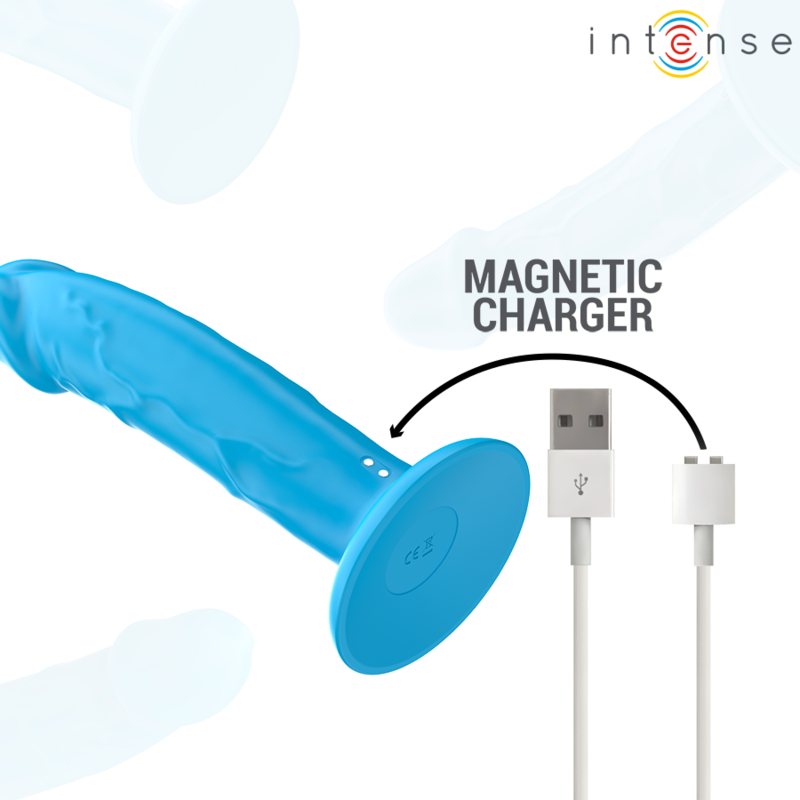 Intense Phoebe Blu vibratore 17 cm silicone morbido