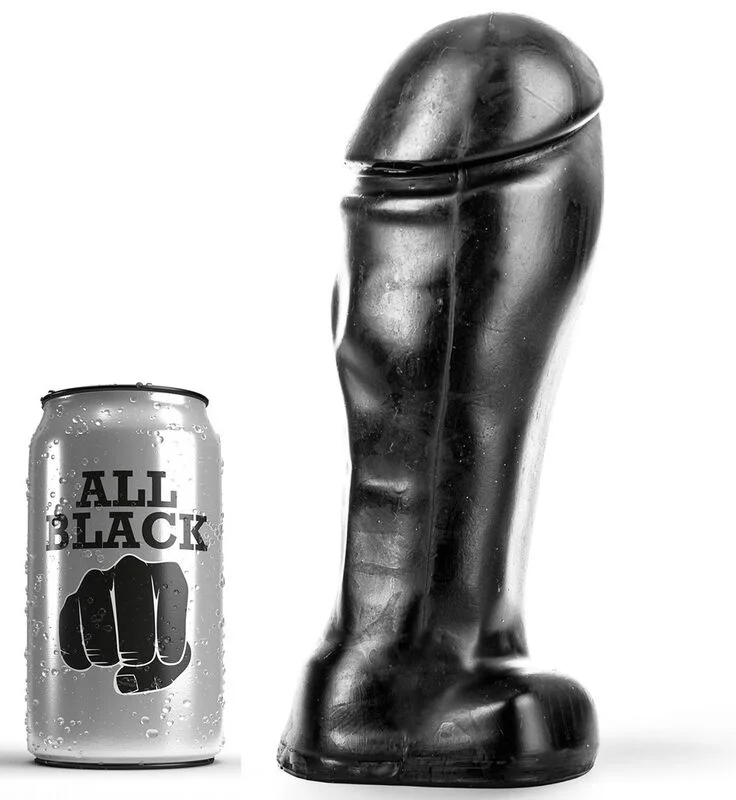 All Black testa larga 22 cm dildo nero 22x8 cm