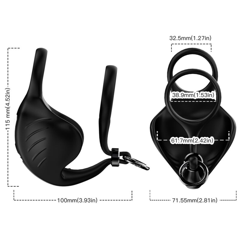 Armony Manta stimolatore scroto vibrante nero