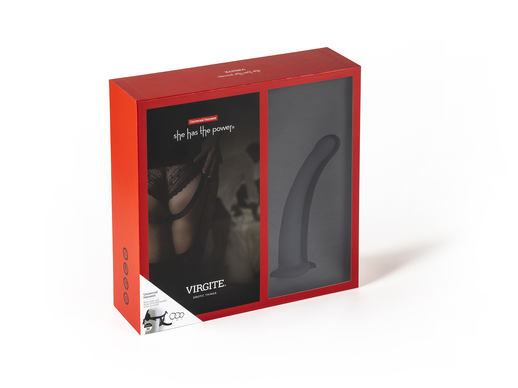Love Hit by Virgite strap-on con dildo nero taglia M