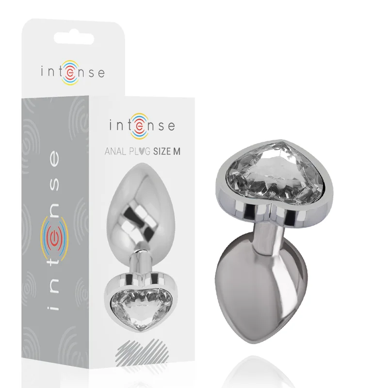 Intense Cuore Bianco M plug anale bianco in metallo