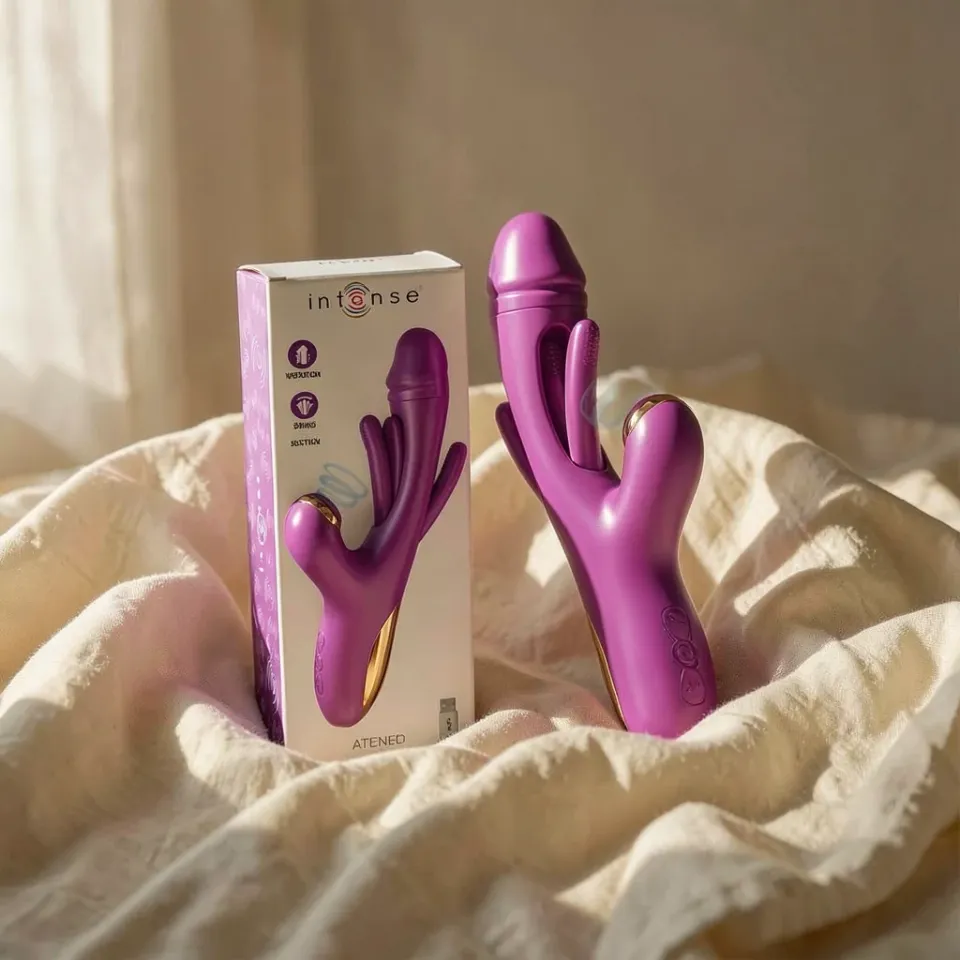 Ateneo Intense vibratore con aspirazione viola